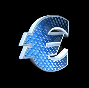abstract 3d currency sign with blue pattern texture - euro