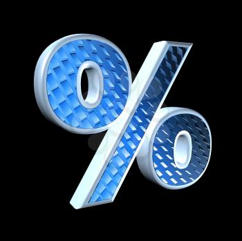 abstract 3d sign with blue pattern texture - percent