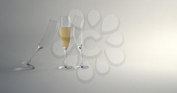 champagne glass kissing another