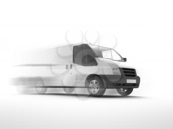 3d illustration of a blank white van