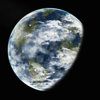 Royalty Free Clipart Image of Earth From Space