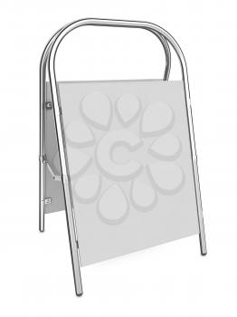 Blank Sandwich Board Isolated on White - 3d illustration