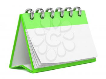 Blank Desktop Calendar Isolated on White Background.