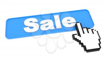 Social Media Button Sale on White Background.
