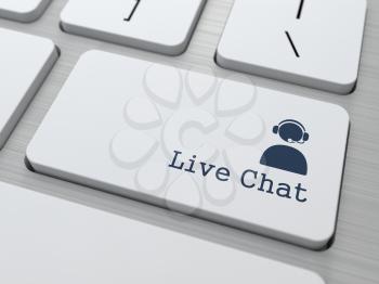 Live Chat Button on Modern Computer Keyboard.(v2)