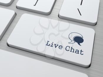 Live Chat Button on Modern Computer Keyboard. (v4)