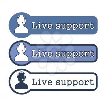 Website Element: Live Support on White Background.