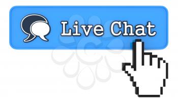 Live Chat Button with  Hand Shaped mouse Cursor.