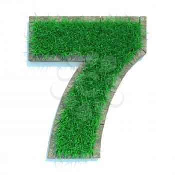 Beautiful Spring Numbers Made of Grass and Surrounded with  Border