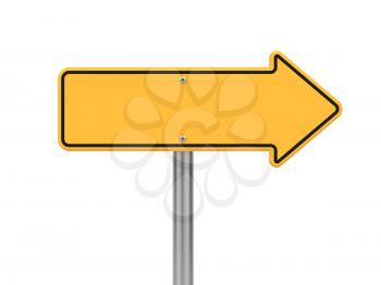 Directional Arrow Road Sign. Isolated on White.