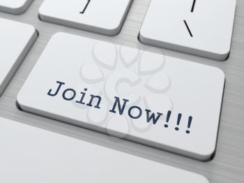 Join Now - Button on Modern Computer Keyboard.