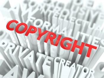 Copyright Background Design. Word Cloud Concept.