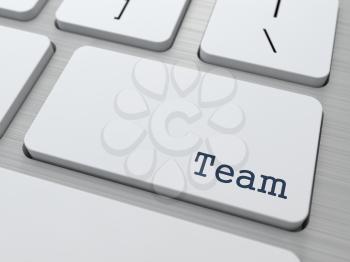 Team Building Concept. Team Button on Modern Computer Keyboard with Word Partners on It.
