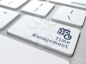 Management Concept. Button Time Management on Modern Computer Keyboard with Word Partners on It.