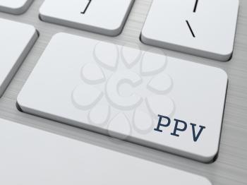 PPV - Information Concept. Button on Modern Computer Keyboard.