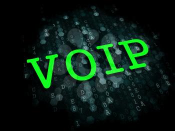 VOIP - Information Technology Concept. The Word in Green Color on Digital Background.