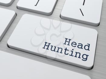 Headhunting. Button on Modern Computer Keyboard. Business Concept. 3D Render.