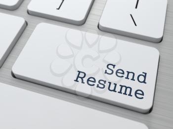 Send Resume. Button on Modern Computer Keyboard. Business Concept. 3D Render.