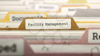 Facility Management Concept. Colored Document Folders Sorted for Catalog. Closeup View. Selective Focus. 3D Render.