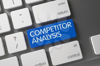White Keyboard Button Labeled Competitor Analysis. Competitor Analysis Keypad on Modernized Keyboard. Competitor Analysis Key. Competitor Analysis on Metallic Keyboard Background. 3D.
