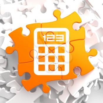 Icon of Calculator on Orange Puzzle.