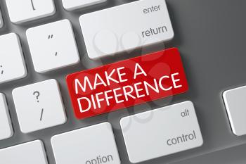 Make A Difference Concept Modern Laptop Keyboard with Make A Difference on Red Enter Key Background, Selected Focus. 3D.