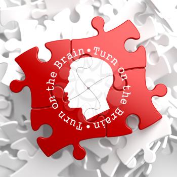 Royalty Free Clipart Image of a Jigsaw Puzzle With a Head