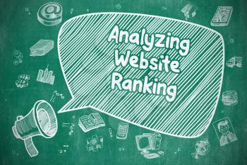 Analyzing Website Ranking on Speech Bubble. Cartoon Illustration of Shouting Horn Speaker. Advertising Concept. 