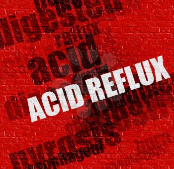 Medicine concept: Acid Reflux - on Wall with Wordcloud Around . Red Brick Wall with Acid Reflux on the it . 