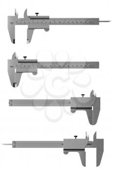 Vernier Caliper or Calliper Isolated on White Background. Measuring Tools. Universal Tool Designed for High-Precision Measurements of External and Internal Dimensions.