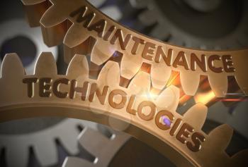 Maintenance Technologieson the Golden Cog Gears. Maintenance Technologies on the Mechanism of Golden Metallic Cog Gears. 3D Rendering.
