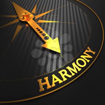 Harmony - Golden Compass Needle on a Black Field Pointing.