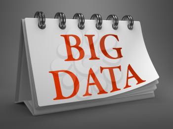 Big Data - Red Word on White Desktop Calendar Isolated on Gray Background.