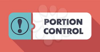 Portion Control Concept on Scarlet in Flat Design with Long Shadows.