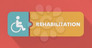 Rehabilitation Concept in Flat Design with Long Shadows.