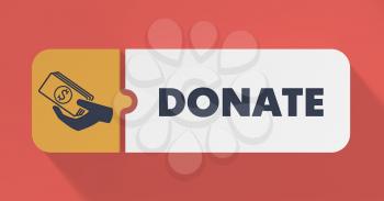 Donate Concept in Flat Design with Long Shadows.