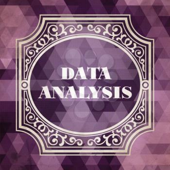 Data Analysis Concept. Vintage design. Purple Background made of Triangles.