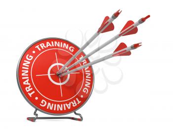 Training Concept - Three Arrows Hit in Red Target.