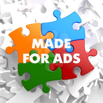 Made for ADS on Multicolor Puzzle on White Background.