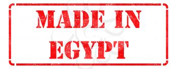 Made in Egypt - inscription on Red Rubber Stamp Isolated on White.