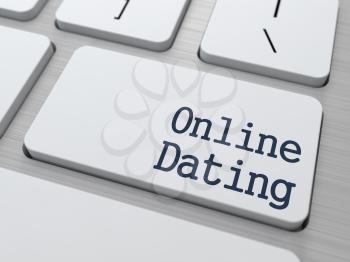 Online Dating Concept. Button on Modern White Computer Keyboard.