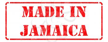 Made in Jamaica - Inscription on Red Rubber Stamp Isolated on White.