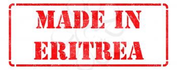 Made in Eritrea - Inscription on Red Rubber Stamp Isolated on White.
