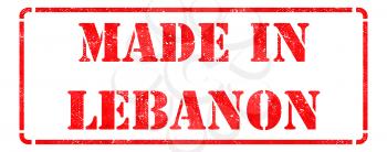 Made in Lebanon - Inscription on Red Rubber Stamp Isolated on White.