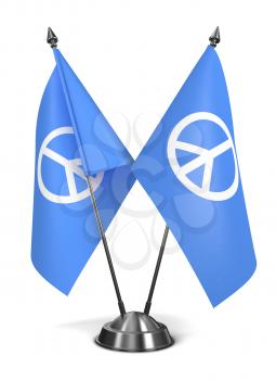 Peace, Pacifism Sign - Miniature Flags Isolated on White Background.