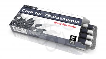 Cure for Thalassemia - Grey Open Blister Pack Tablets Isolated on White.