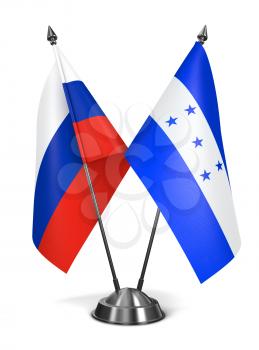 Royalty Free Clipart Image of Russia and Honduras Miniature Flags