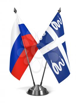 Royalty Free Clipart Image of Russia and Martinique Miniature Flags