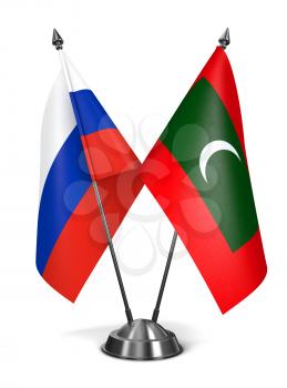 Royalty Free Clipart Image of Russia and Maldives Miniature Flags
