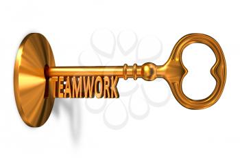 Royalty Free Clipart Image of a Teamwork Key
